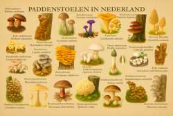 Schoolplaten paddenstoelen